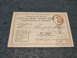 FINLAND STATIONERY CARD RAILWAYS CANCEL  POST KUPE EXPEDITION FINSKA TO RUSSIA 1883 - Entiers Postaux