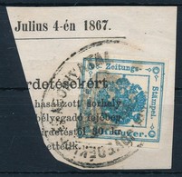 1858 Hírlapilleték Bélyeg Kivágáson - Other & Unclassified