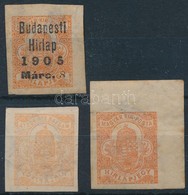 (*) O 1900 3 Db Hírlapbélyeg, Benne Gépszínátnyomat, Csillagvízjel - Altri & Non Classificati