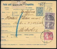 1917 Csomagszállító Szelvény 1,70K 'KIRÁLYHELMECZ' - 'MISKOLCZ' - Autres & Non Classés