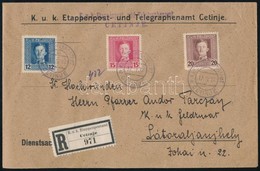 1918 Ajánlott Levél / Registered Cover 'K.u.k. Etappenpost- Und Telegraphenamt CETINJE' + 'EP CETINJE A' - 'SÁTORALJAÚJH - Altri & Non Classificati