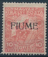 * Fiume 1918 Hadisegély III. 10f Kézi Felülnyomással (30.000) / Mi 3 With Manual Overprint. Signed: Bodor - Autres & Non Classés