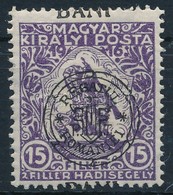 * Kolozsvár 1919 Hadisegély 15f Er?sen Elcsúszott Felülnyomással, Bodor Vizsgálójellel - Altri & Non Classificati