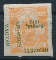 * Szeged 1919 Hírlapbélyeg Fordított és Eltolódott Felülnyomással, Bodor Vizsgálójellel (*20.000) (kis Betapadás / Small - Altri & Non Classificati