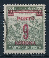 O 1921 Kisegít? Portó 9 K, Er?sen Lefelé Tolódott Felülnyomás - Other & Unclassified