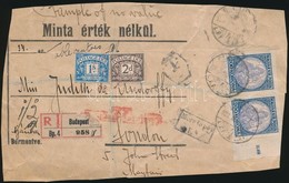 1923 Minta érték Nélkül Ajánlott Csomag El?lap 2 X 200K Budapest - London, Ott Portózott - Altri & Non Classificati