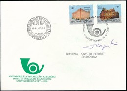 1991 Magyarország Csatlakozása A CEPT-hez FDC A Tervez?, Saphier Herbert Aláírásával - Altri & Non Classificati