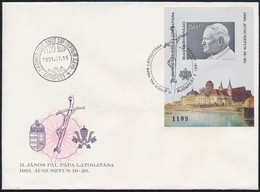 1991 II. János Pál Pápa Vágott Blokk FDC-n (6.500) - Altri & Non Classificati