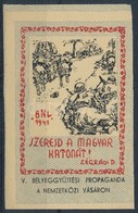 ** 1941/9abbI Magyar Honvéd Emlékív A ívszélek Közben Levágva (8.000) - Autres & Non Classés