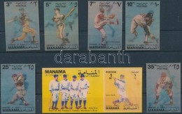 ** 1972 Baseball Játékosok Háromdimenziós Sor 6 értéke Mi 909-914 + Blokk Mi 175 - Altri & Non Classificati