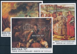 ** 1989 Tiziano Festmények Blokksor 9 értéke Mi 165-167 + 169  + 172-176 3 Db Stecklapon - Altri & Non Classificati