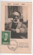 Carte Maximum Avec N°343 Anatole France Oblit Paris 16/4/44  Centenaire De La Naissance - 1930-1939