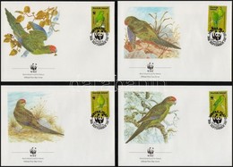 1987 WWF Papagájok Sor 4 FDC-n Mi 421-424 - Altri & Non Classificati