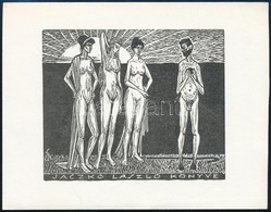 Stettner Béla (1928-1984): Erotikus Ex Libris. Klisé, Papír, Jelzett A Klisén, 8×9,5 Cm - Altri & Non Classificati