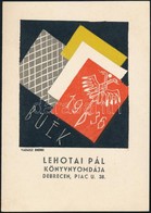 Vadász Endre (1901-1944): BUÉK 1936, Színes Fametszet, Jelzett A Dúcon, Papír, 9×7,5 Cm - Autres & Non Classés