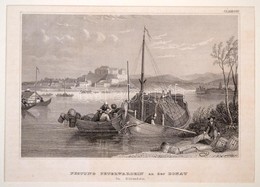 Cca 1840-1850 Festung Peterwardein An Der Donau In Sirmien, Pétervárad Vára, Acélmetszet, Papír, Paszpartuban, 12×17 Cm - Stampe & Incisioni