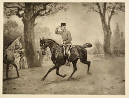 Cca 1910  Ferencz József A Lovon, Litográfia, Papír, 25×33 Cm - Stampe & Incisioni