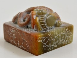 Kínai Pecsétnyomó, Faragott K?, Macska, Kígyó, Rák, Bogár Figurákkal / Chinese Carved Stone Seal Maker With Different An - Altri & Non Classificati
