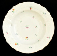 Herendi Mélytányér, Kézzel Festett, Jelzett (koronás),kopott Aranyozás, D:24 Cm - Autres & Non Classés