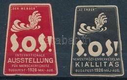 1926 Nemzetközi Embervédelmi Kiállítás 2 Db Klf Levélzáró (piros és Fekete Szín?) - Non Classificati