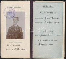 1906-1911 Bécsi Egyetemi (K.K. Universität Zu Wien) Jogi Leckekönyve, Benne Aláírásokkal, 9 Db 30 Helleres Osztrák Okmán - Non Classés