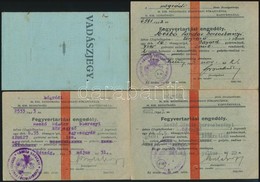1943-1944 Rétság, Vadászjegy, 1 Db és Fegyvertartási Engedély, 3 Db - Non Classificati