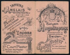 Cca 1910 Selyem Angoltapasz Budapesti Gyógyszertár által Lepecsételt - Publicités