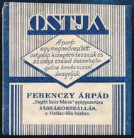 Cca 1920-1940 Jászárokszállás Ferenczy Árpád, 'Segít? Sz?z Mária' Gyógyszertári Borítéka. - Pubblicitari