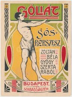 Cca 1910 Góliát Sósborszesz Címke, Litográfia, 10x7 Cm. - Publicités