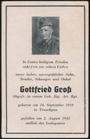 1943 A II. Világháborúban Elesett Német Katona Halotti értesít?je - Altri & Non Classificati