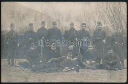 Cca 1914-1918 Magyar és Bosnyák Katonák, Fotólap, 9×14 Cm - Altri & Non Classificati