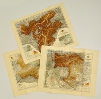 1892-1898 3 Db Ausztria Térkép: Oesterreich Unter Der Enns, Steiermark, Tirol Mit Dem Lande Vorarlberg. Karl Schober. Ha - Autres & Non Classés