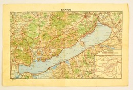 1935 A Balaton Térképe, Kiadja A M. Kir. Állami Térképészet, 31×47 Cm - Altri & Non Classificati
