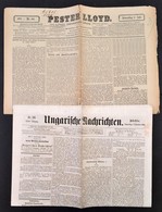 1864-1879 3 Db Német Nyelv? Pesti Folyóirat, Ungarische Nachrichten Nr. 199 1864. Szeptember 1.,Hungaria Nr. 85. 1866. J - Non Classés