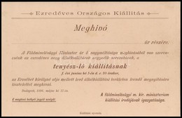 1896 Bp., Kitöltetlen Meghívó A Millenniumi Kiállítás Tenyészló Kiállítására - Non Classificati