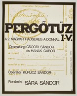 1982 Perg?t?z I-V. A 2. Magyar Hadsereg A Donnál, Magyar Dokumentumfilm Plakát, Rendezte: Sára Sándor, 71x56,5 Cm - Altri & Non Classificati