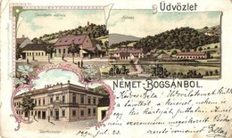 T3 1899 Boksánbánya, Németbogsán, Bocsa; Kolcán (Kolczán) Mészk?bánya, Demetrovits Szálloda, Takarékpénztár. Enders L.V. - Non Classificati