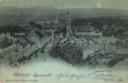 T3 1900 Eperjes, Presov; Látkép Este / Night View (fa) - Non Classés
