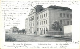 T2/T3 1904 Belovár, Bjelovar; Kukuljeviceva Ulica, Kr. Velika Gimnazija / Street View With Grammar School (EK) - Non Classificati