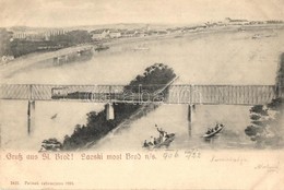T2/T3 1906 Bród, Brod Na Savi, Slavonski Brod; Saoski Most / Railway Bridge With Locomotive (slightly Wet Corners) - Non Classificati