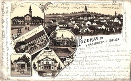 T2/T3 1900 Varasdfürd?, Warasdin-Töplitz, Varazdinske Toplice; Grad, Ulazu Perivj, Villa Bauer, Chineser / Church, Sprin - Non Classificati