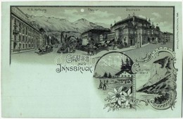 ** T2 Innsbruck, Hofburg, Theater, Stadtsäle, Martinswand, Moch & Stern Litho / Theater, Town Hall, Floral Litho - Non Classés