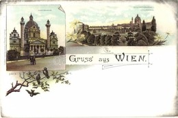 ** T2 Vienna, Wien; Karlskirche, Elisabethbrücke / Church, Bridge. Louis Glaser 3414. Litho - Non Classificati