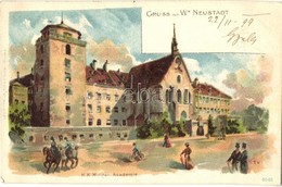 T2 1899 Wiener Neustadt, K.k. Militar Academie / Military School Academy. Anton Folk Litho - Unclassified