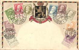 T3/T4 Belgium. Belgian Stamps And Coat Of Arms. Ottmar Zieher Philatelie-Ansichtskarte Nr. 54. Emb. Litho (pinholes) - Non Classificati