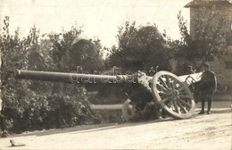 * T2 Árokba Fordult Olasz Messzehordó ágyú Osztrák-magyar Katonákkal / WWI Austro-Hungarian K.u.K. Soldiers Next To An I - Non Classificati