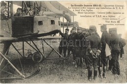 * T2/T3 Le Général Joffre Inspecte Une Installation De T.S.F. á Bord D'un Biplan / WWI French Army, General Joffre Exami - Unclassified