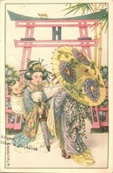 ** T2 Japanese Geishas. Italian Art Postcard. N.M.M. 475/8. S: Bertiglia - Non Classificati