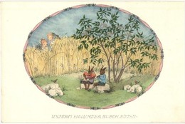 ** T1 Unterm Holunderbusch Sitzen / Rabbits. M. Munk Wien Nr. 1144. S: Mela Koehler - Non Classificati