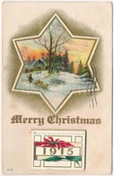 T2/T3 1915 Merry Christmas Greeting Art Postcard With Calendar Applique. Emb. Litho (worn Corners) - Non Classificati